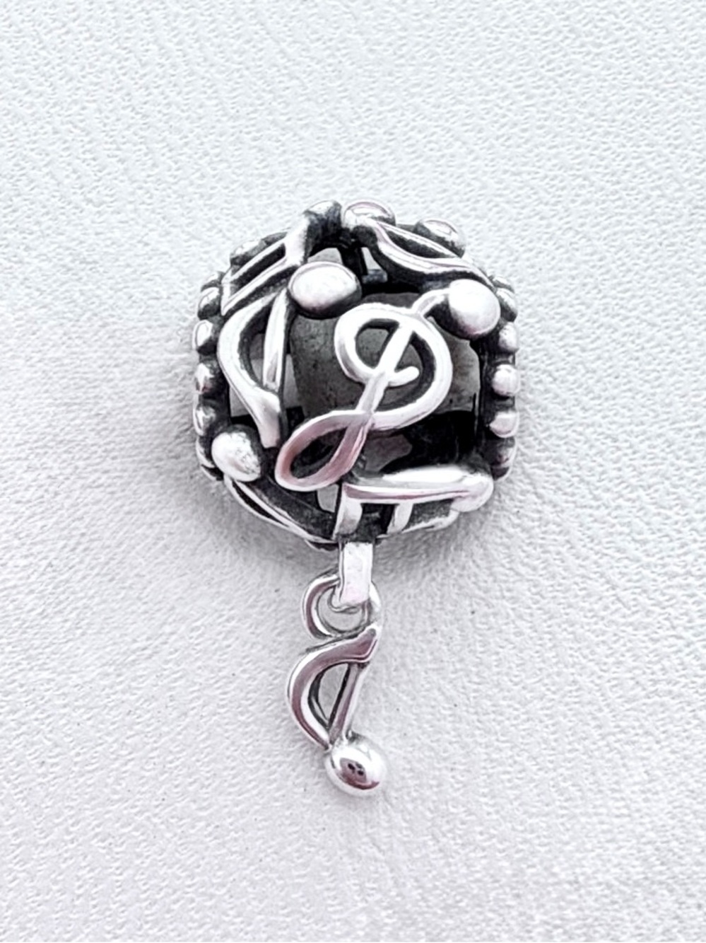 Openwork Musical Notes Dangle Charm | 925 Sterling Silver
